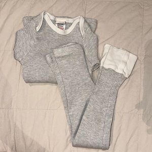 Maison Frida Toddler Girls Ribbed Long Sleeve Jammies / 2-3T Grey Pajamas